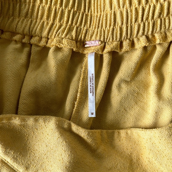 Free People Marizta two piece set yellow linen EUC - Picture 5 of 5